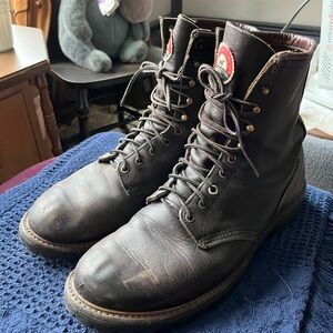 Irish Setter Dark Brown Leather Lace-Up Work Boots